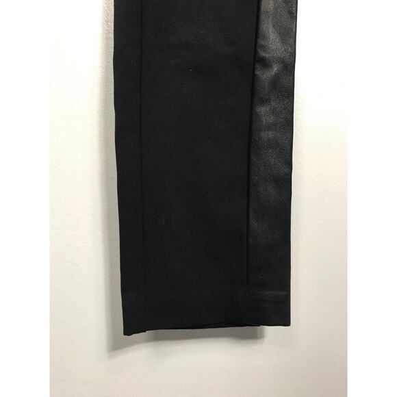 Rag & Bone Black Stretch Zip Pockets Lamb Leather Panel Insert Moto Pants 8 - Picture 4 of 11